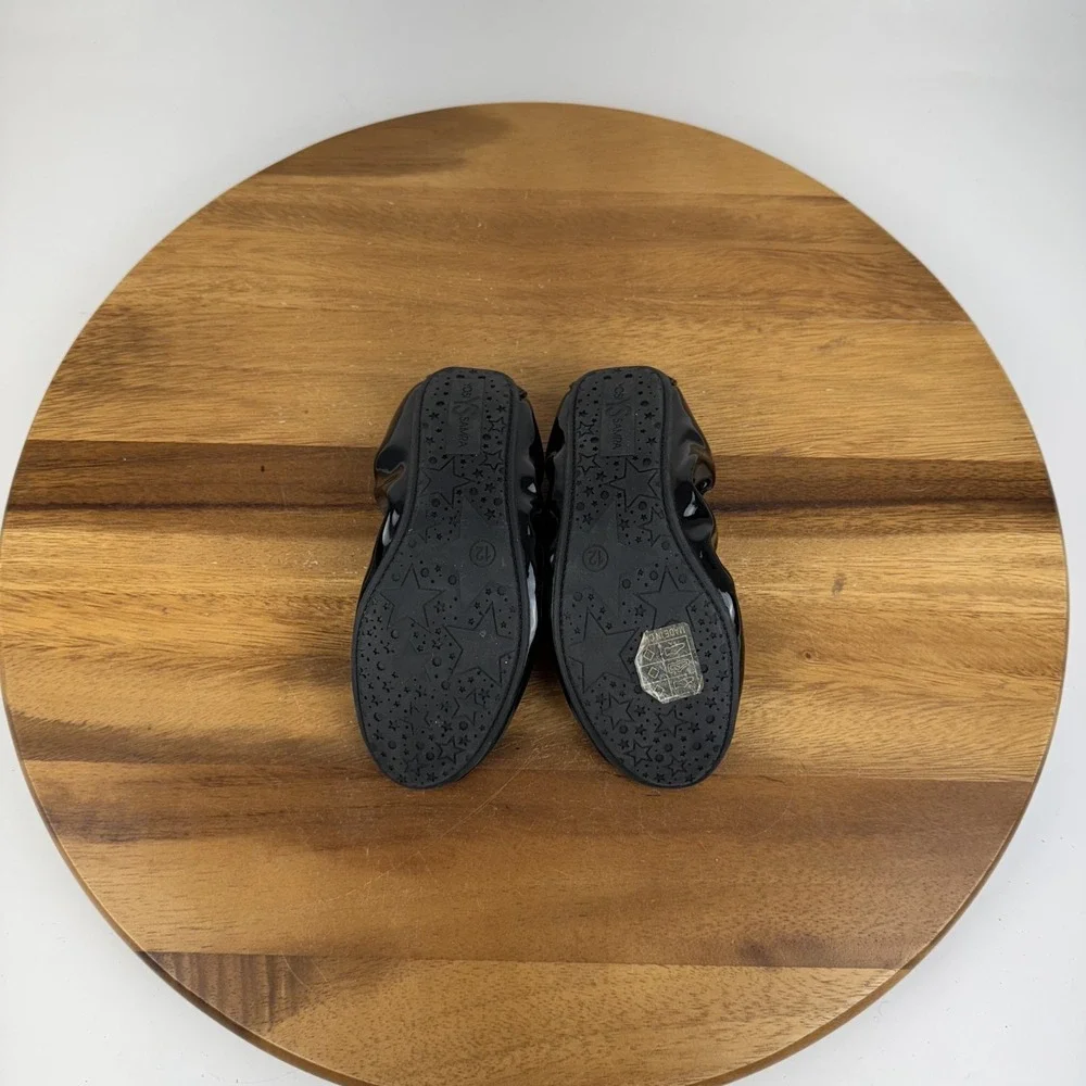 Little Kids Yosi Samra Miss Samara Black Faux Patent Ballet Flats Size 12 C GUC